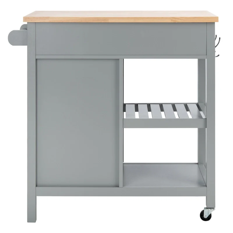 1-Door 2-Drawer 2-Shelf Rolling Kitchen Cart with Country Charm - 33.5W x 16.9D x 35H