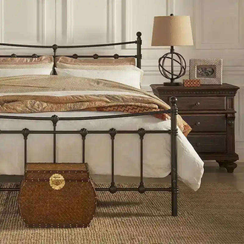 Xander Dark Brown Steel Bed by iNSPIRE Q Classic