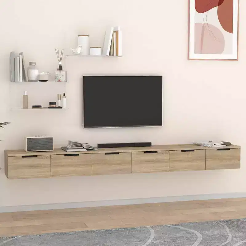 vidaXL Wall Cabinet Set of 2 Sonoma oak Engineered wood