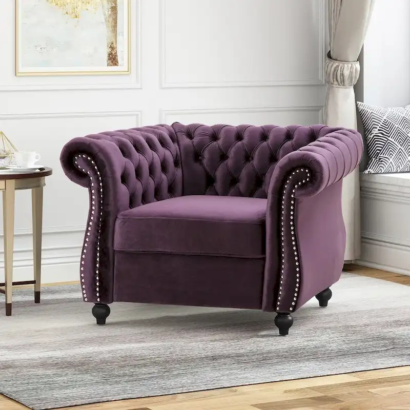 Chesterfield Club Chair with Tufted Upholstery