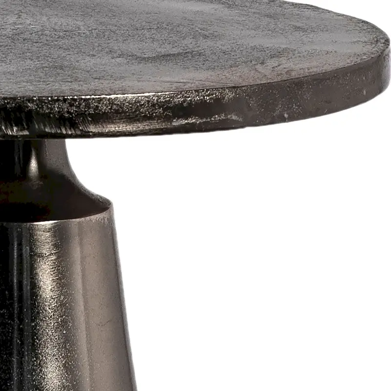 Jett 20 Round Aluminum Black Nickel Pedestal Base Side Table