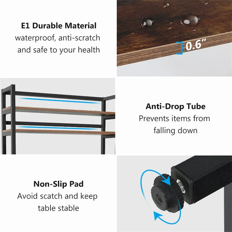 5-Tier Kitchen Bakers Rack with Hutch - Brown/Black/White