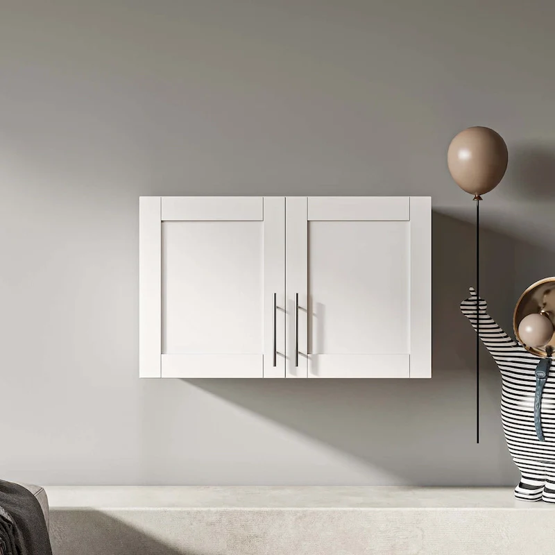 White Wall-Mounted Storage Cabinet