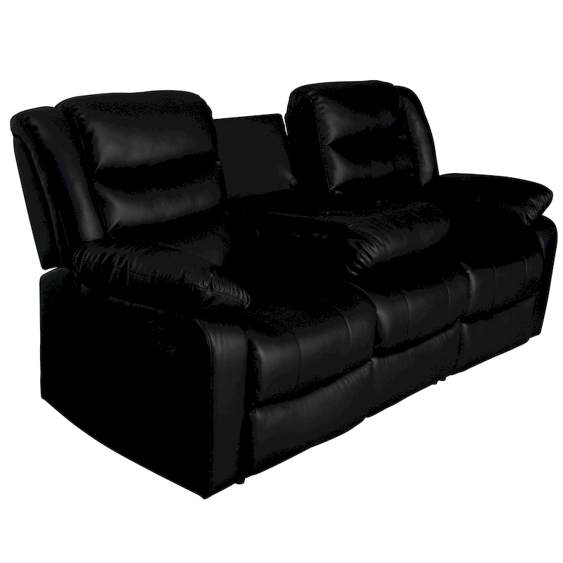 Manual Reclining 3-Piece Living Room Sofa Set - Sofa with Dropdown Table, Loveseat with Console, and Recliner