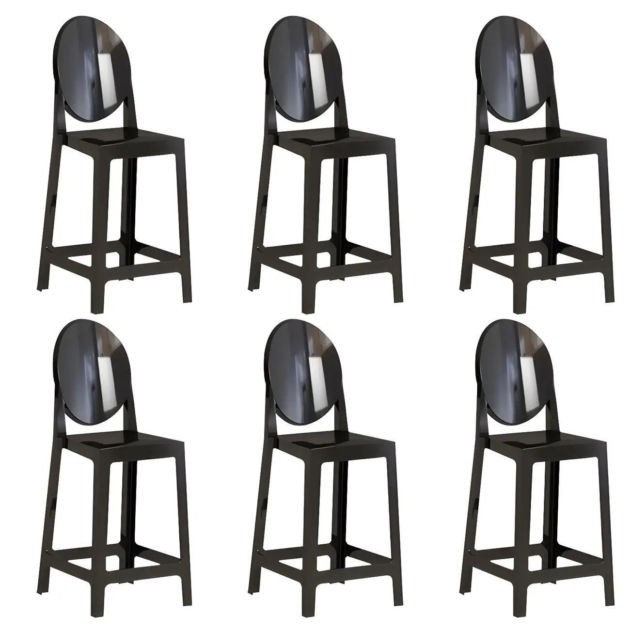 Modern Acrylic Smooth Elegant Circular Backrest Bar Stool