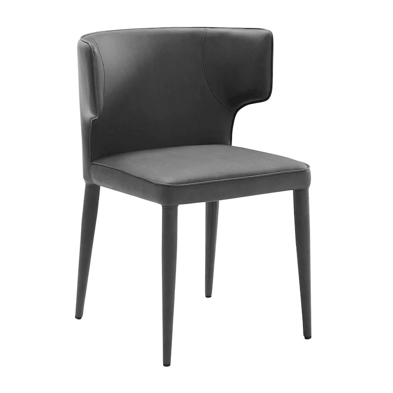Extended Wingback Modern Leather Dining Chair