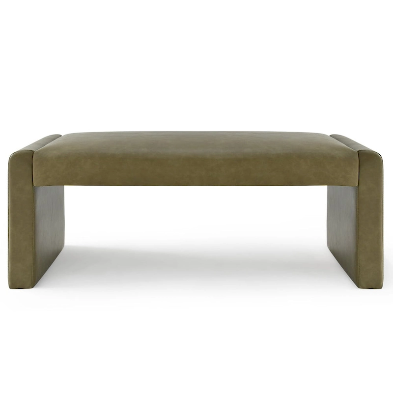 Modern Faux Leather 47 Waterfall Bench