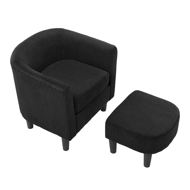 26.38 Corduroy Arm Chair with Ottoman