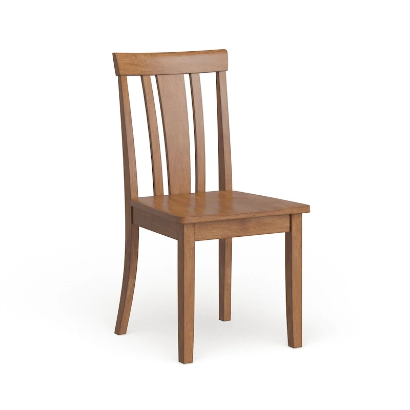 Slat Back Wood Dining Side Chairs  (Set of 2)