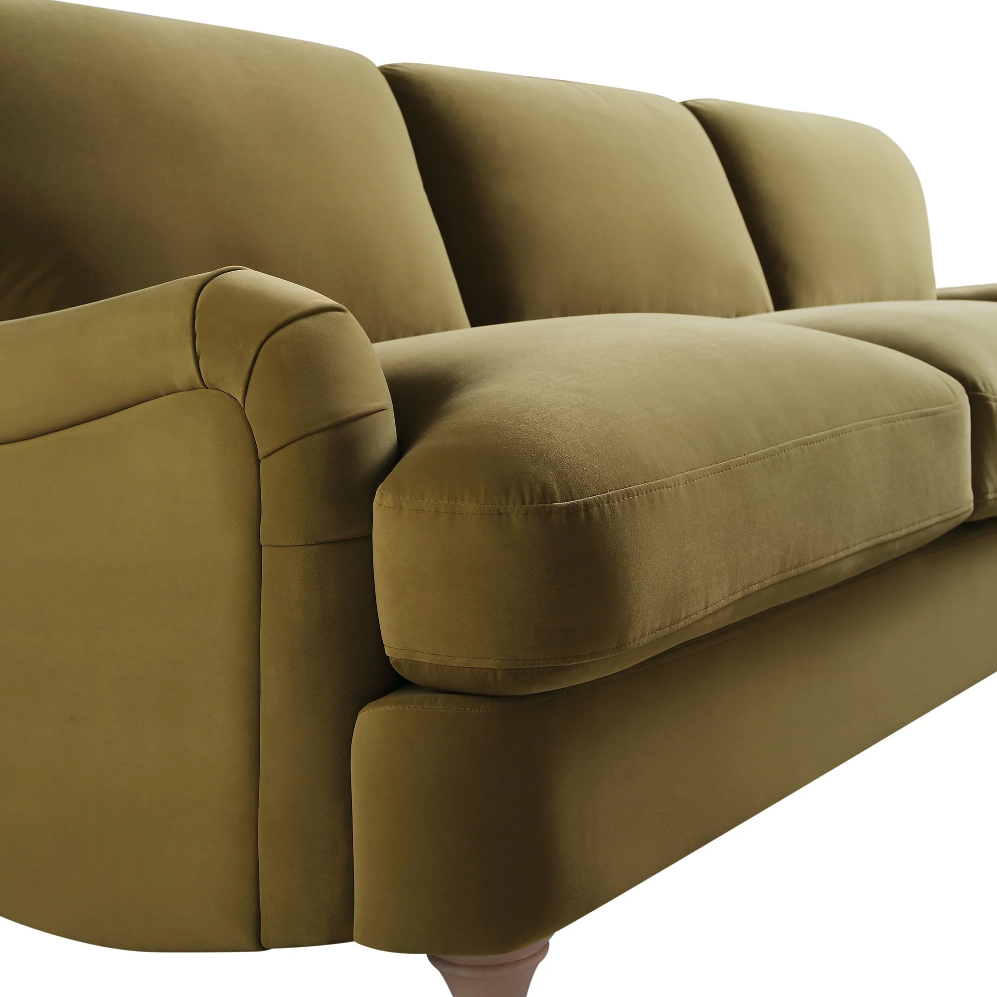 Fudge Velvet Sofa, Grande Chaise Sofa Right Hand Facing