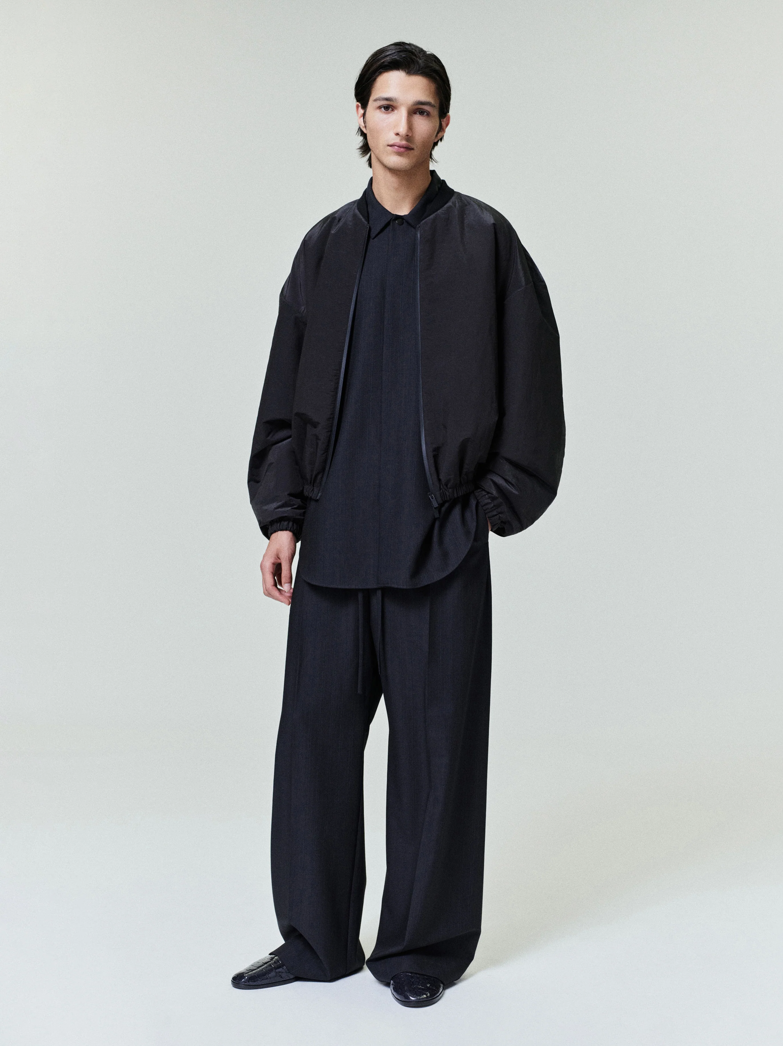 Nylon Taffeta Padded Bomber Jacket