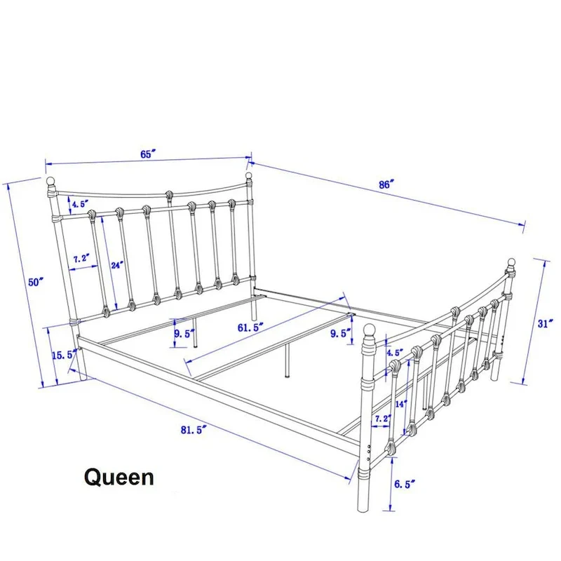 Xander Dark Brown Steel Bed by iNSPIRE Q Classic