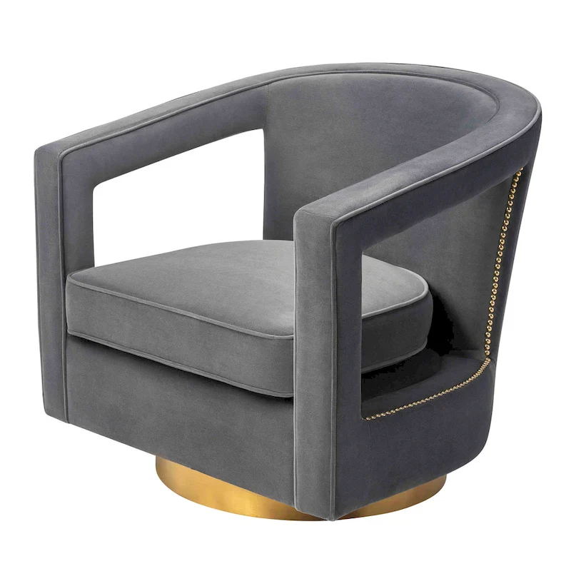 Stark Modern Velvet Swivel Accent Chair