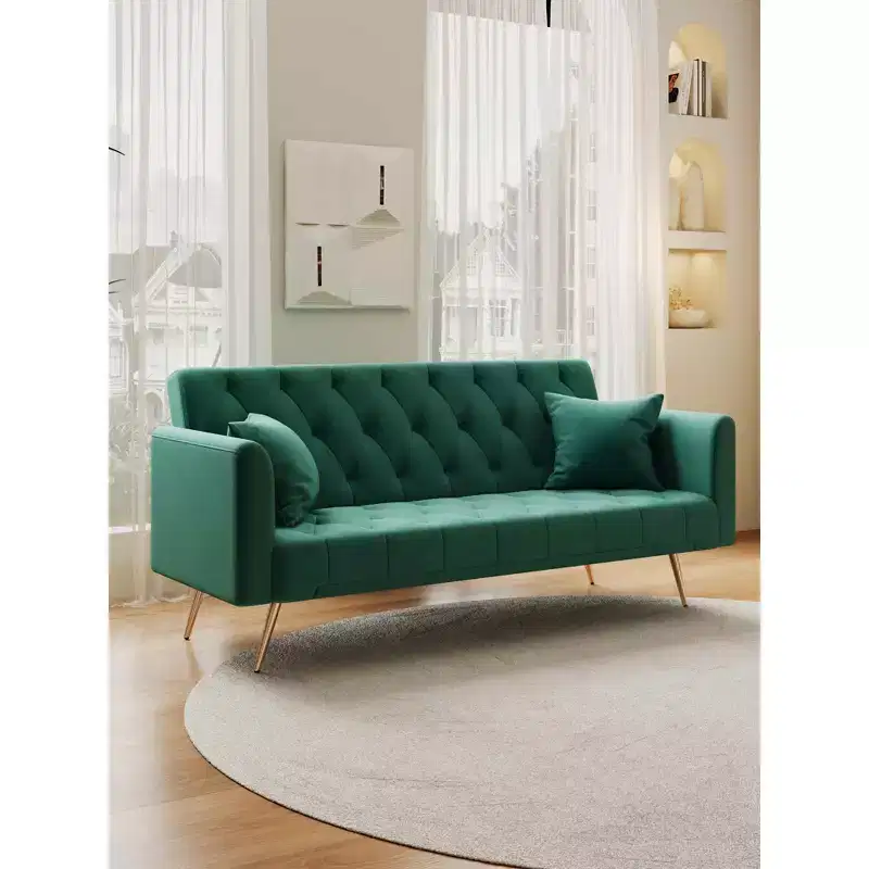 MAYEERTY Love Seat Velvet Sofa Comfortable for Living Room Bedroom Green