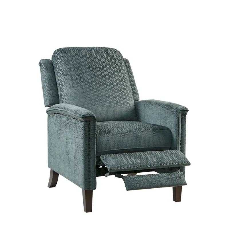 Madison Park Cecile Blue Push Back Recliner