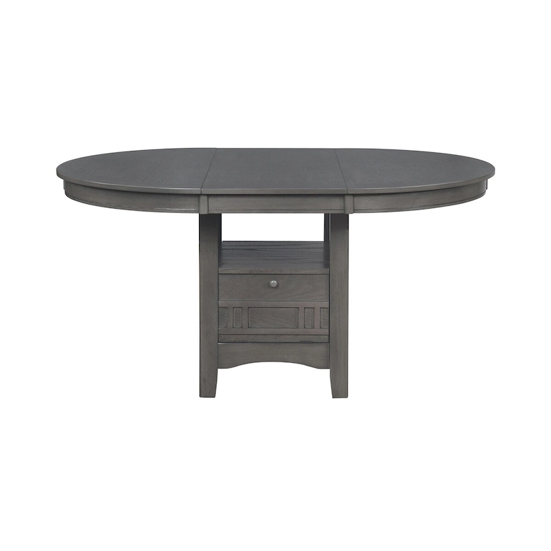 Wood Dining Table With Storage in Medium Grey