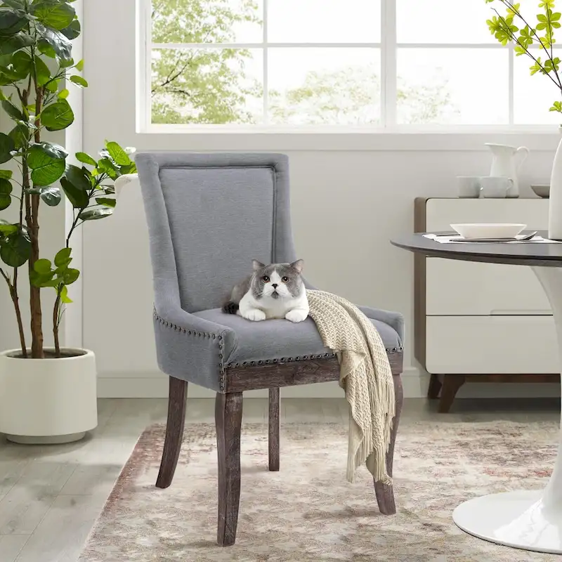 Traditional Tufted Ultra Upholstered Wingback Dining Chair Set of 2