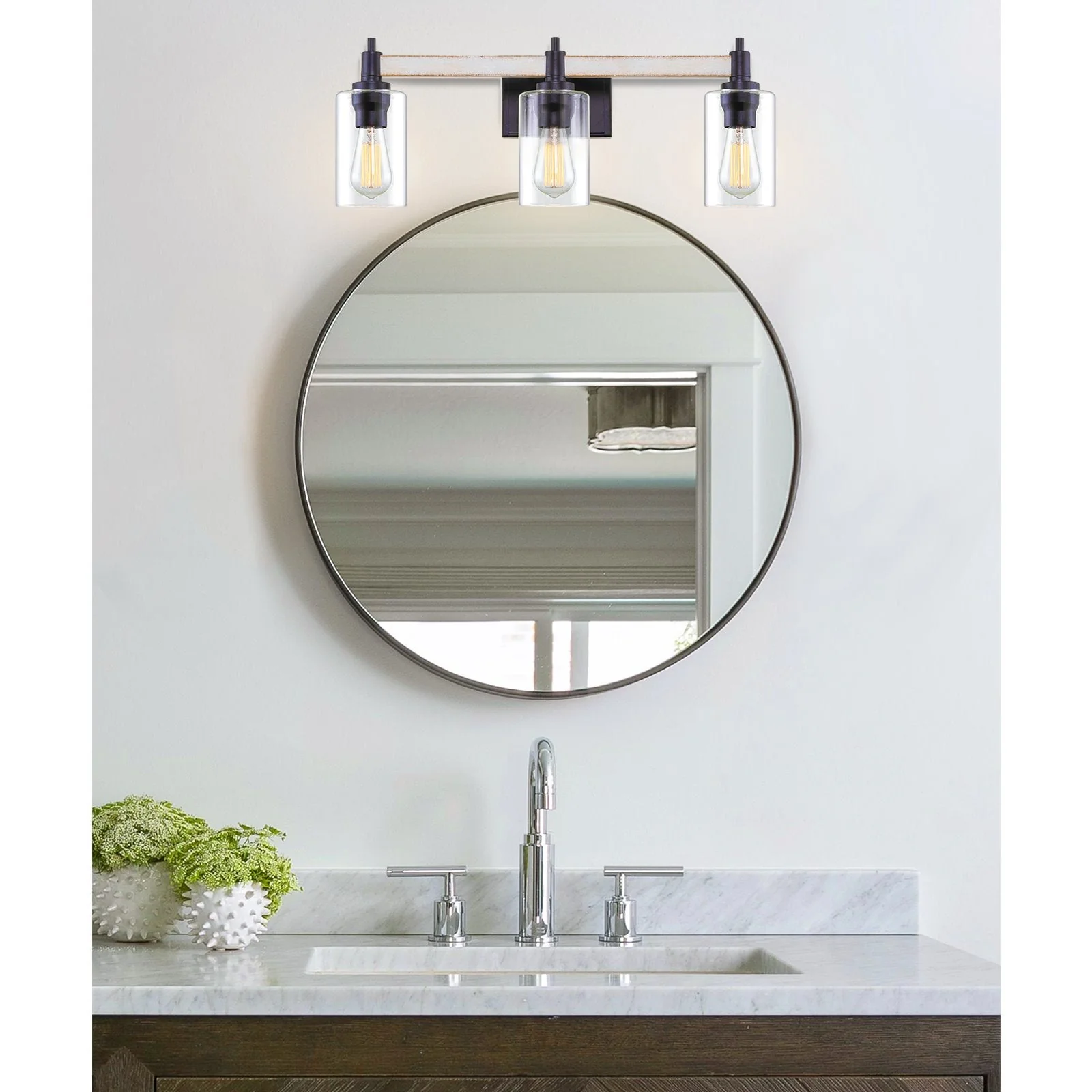 Theo 25 3-Light Modern Farmhouse Vanity / Bathroom Light
