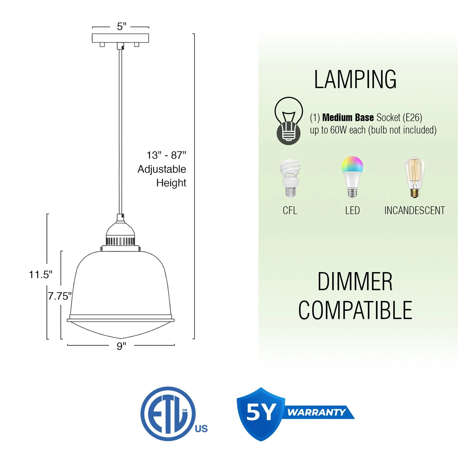 Alina 12 White Pendant Light