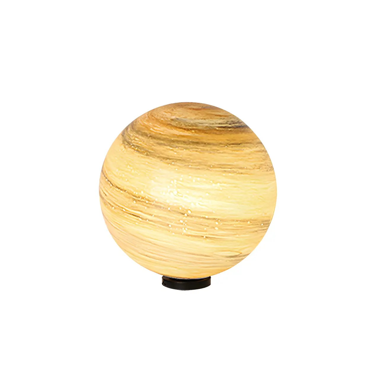 Yellow and Blue Glass Planet-Theme Globe Shade Post Cap Light