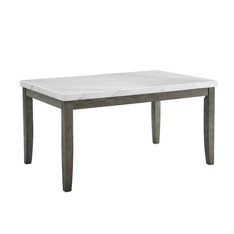 Distressed Grey Marble Top Dining Table, Seats 6