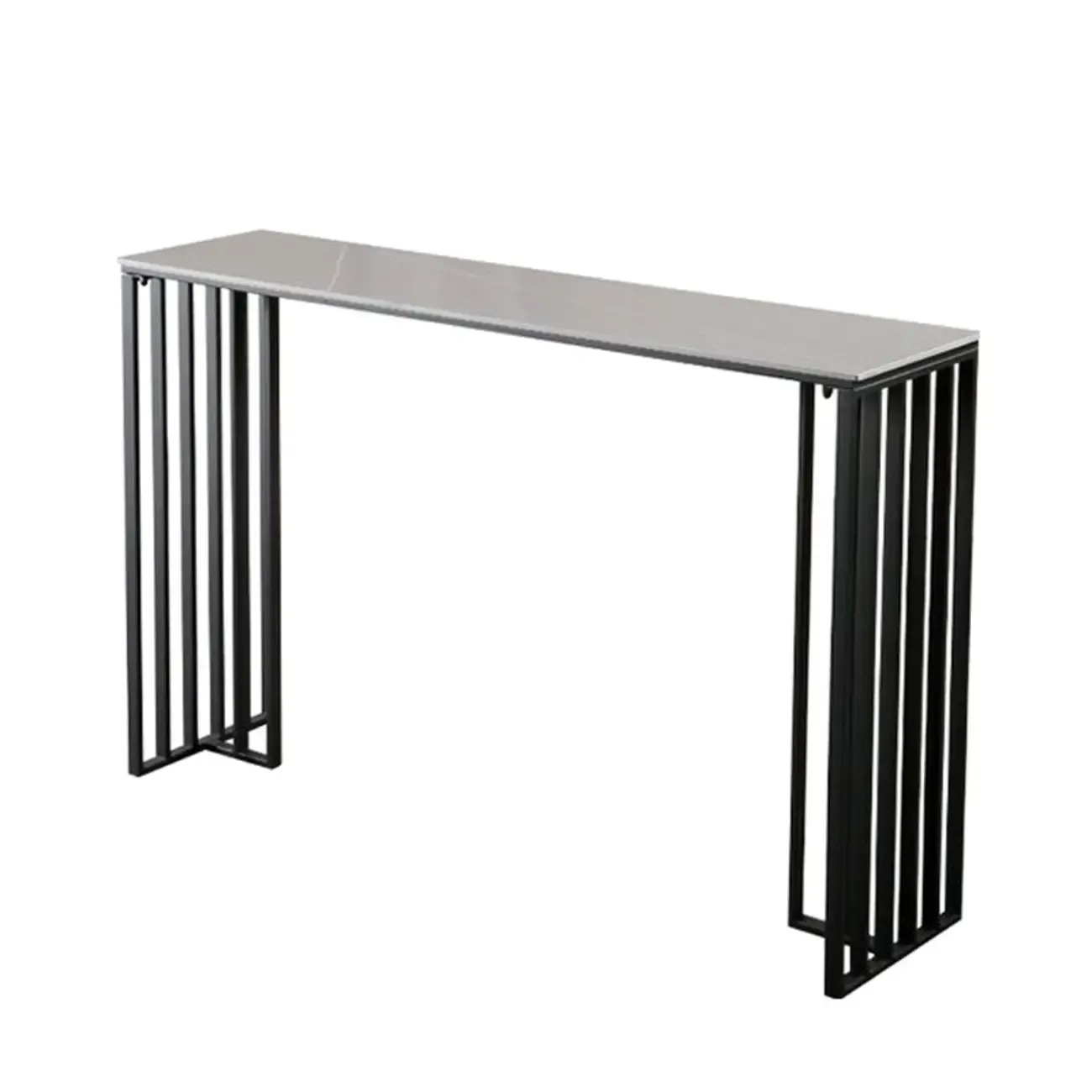Modern Simple Marble Black Iron Bar Table