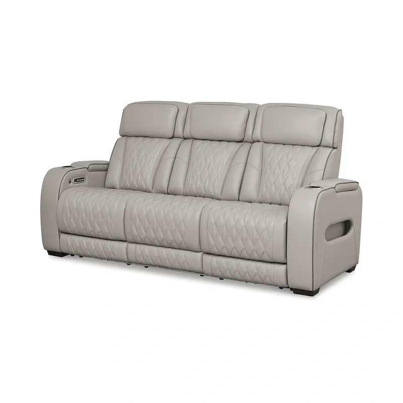 Grey Power Reclining Sofa, 3-Seat, 86
