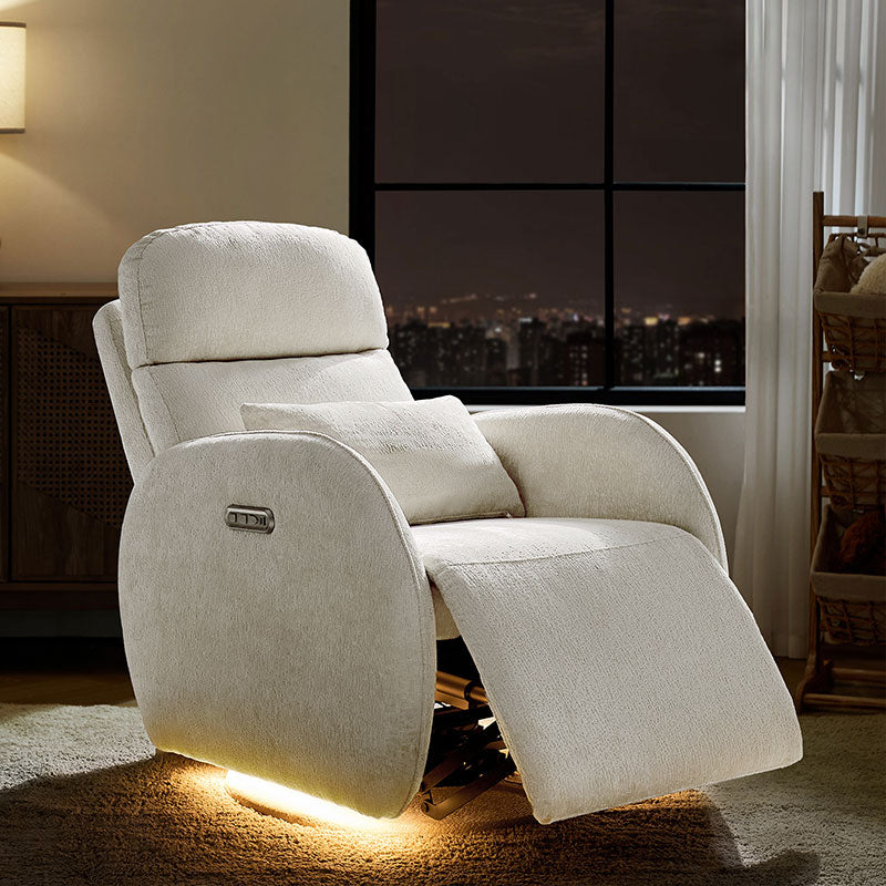 Electric Auto-Rock Nursing Recliner Chair with 270° Swivel, 3 Rock Modes & Adjustable Headrest | White / Grey / Beige / Moss | Single Seat
