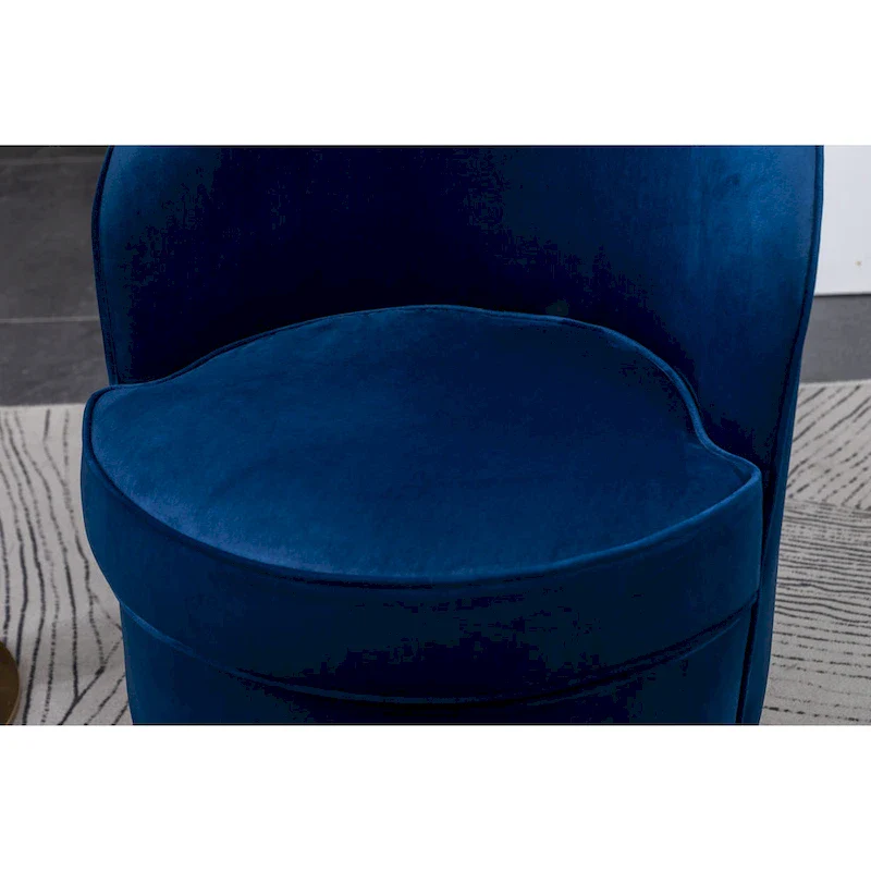 Blue 22  Upholstered Velvet Accent Chair with Swivel Base