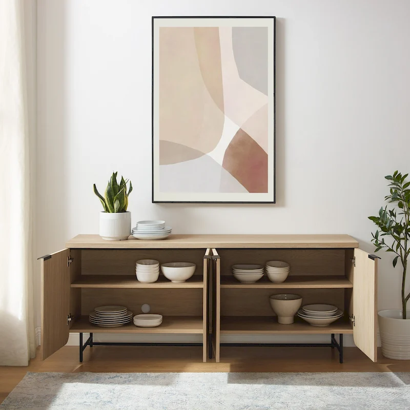 Middlebrook Minimal Fluted Four-Door Buffet Sideboard