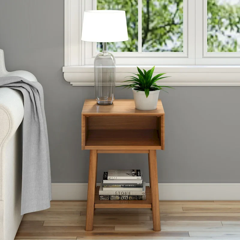 Plank and Beam Mid-Century Modern Cubby Nightstand