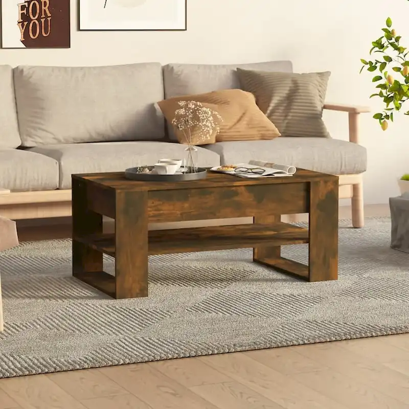 vidaXL Coffee Table multicolor 40.2x21.7x17.7 Engineered Wood