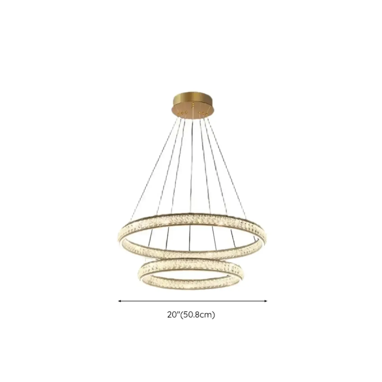 Luxury LED Golden Tiered Ring Crystal Chandelier