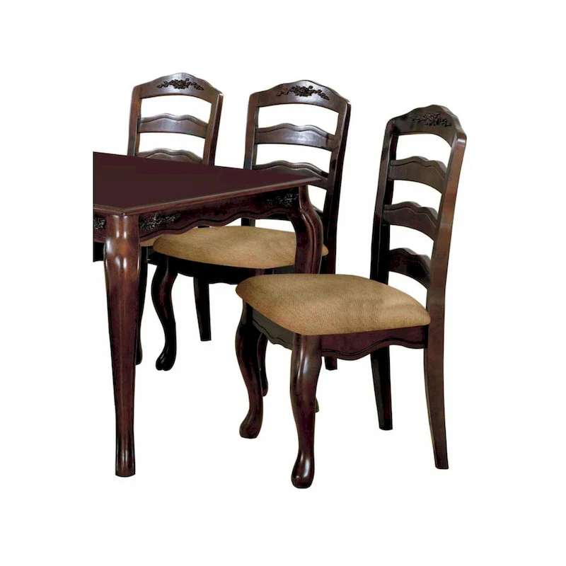 Transitional Dark Walnut Finish Set of 2pc Dining Chairs Solid wood Kitchen Dining Room Furniture Ladder back Side Chairs