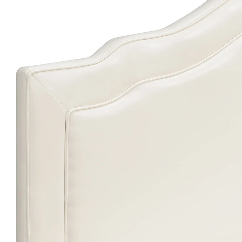 White Faux Leather Queen Upholstered Headboard