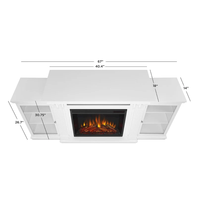 Calie 67 Electric TV Stand Fireplace in White by Real Flame