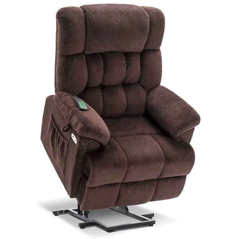 MCombo Power Lift Recliner Chair with Massage, Heat, Adjustable Headrest, Extended Footrest-(PU/Fabric)