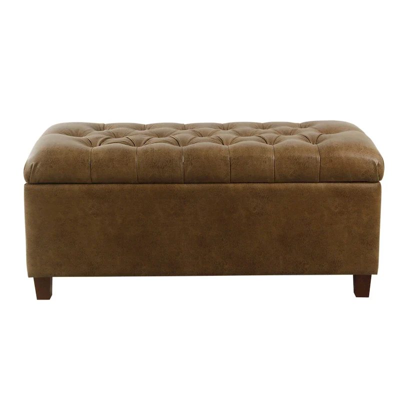 Button Tufted Storage Bench