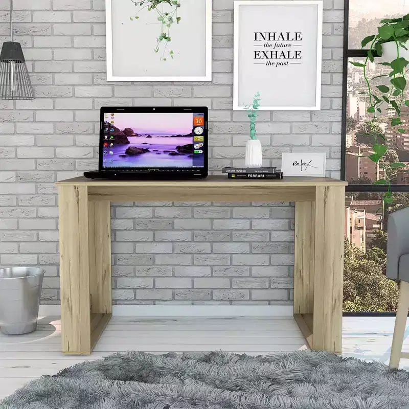 Shenyang Computer Desk Brown - Boahaus: Ergonomic Design, Wood Laminate, 47.5" Wide