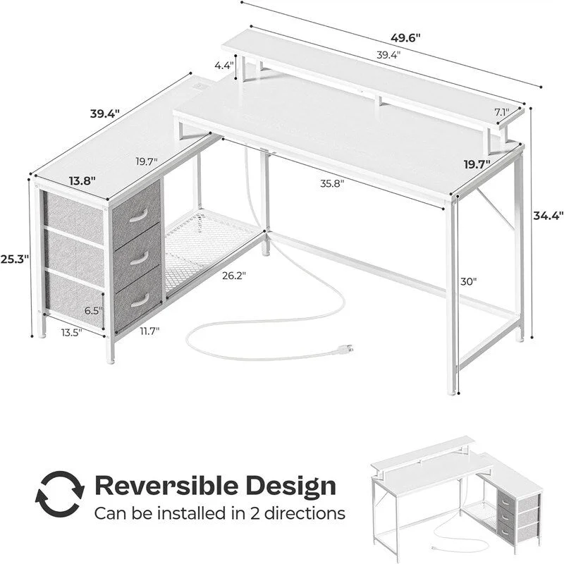 Reversible L Shaped Computer Desk
