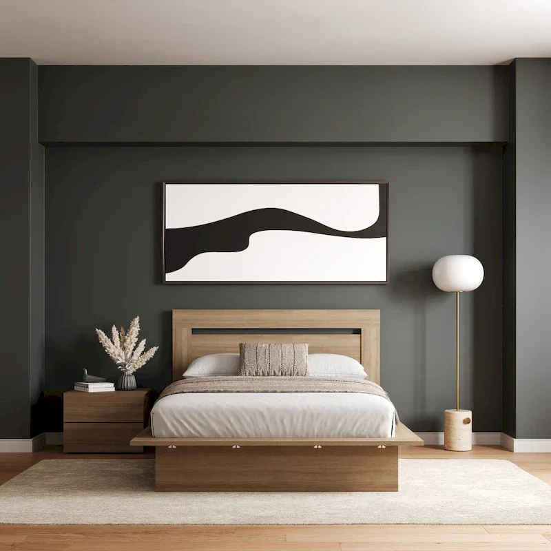 Malibu 3-Piece Bedroom Set with Bed, Headboard, and Nightstand