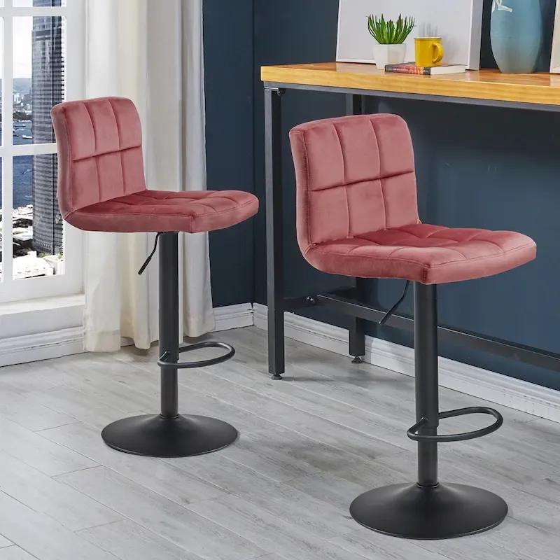 Swivel Adjustable Height with Armless Bar Stools