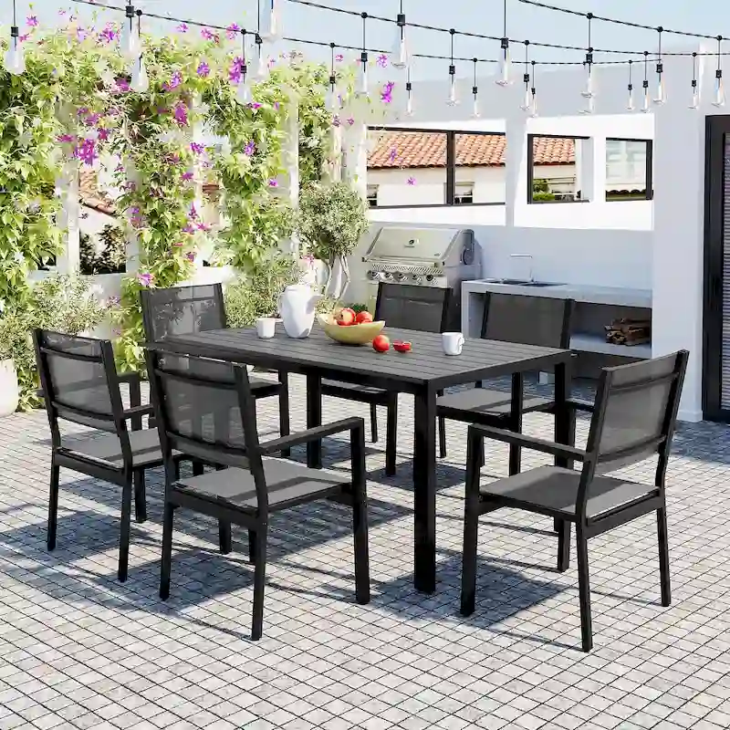 High-quality Steel Outdoor Table and Chair Set, Suitable for Patio, Balcony, Backyard.