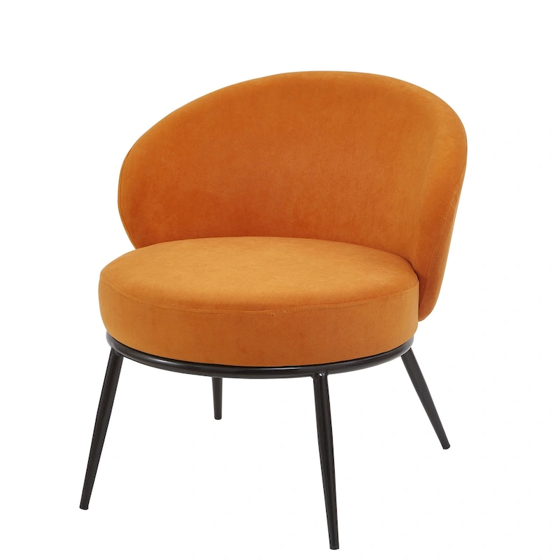 Mid Century Velvet Upholstered Living Room Accent Chair