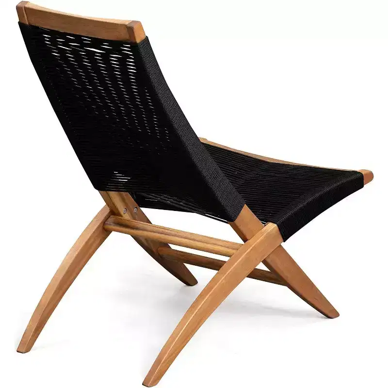 63364 Lisa Modern Lounge Chair  Natural Wood Finish, Mid-Century Modern Wooden Chair for Living Room, Patio, Lawn, Poolside, Indoor & Outdoor