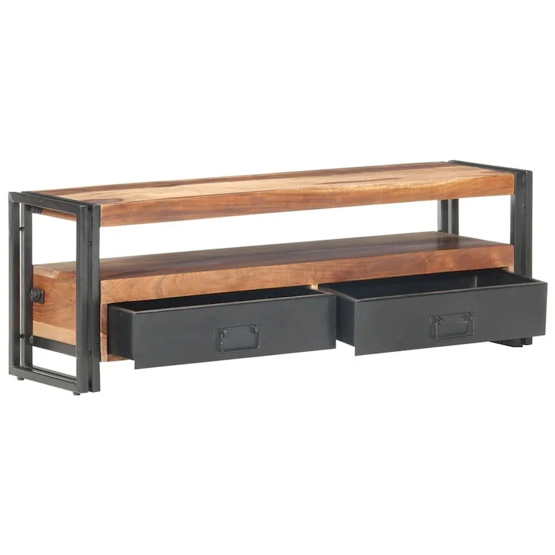 vidaXL TV Stand 47.2x11.8x15.7 Solid Wood with Finish