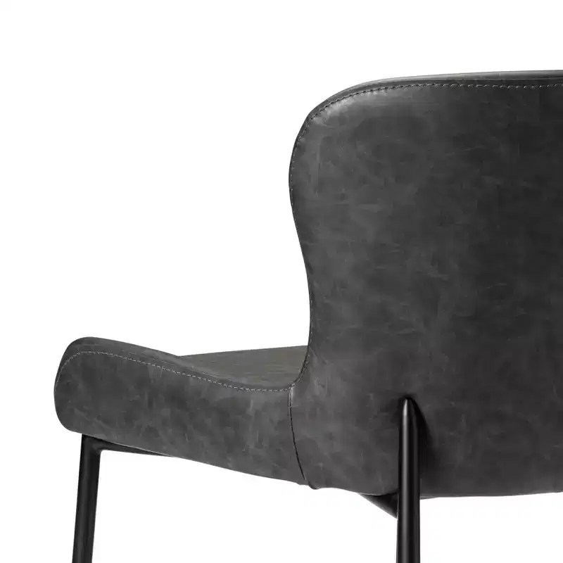 Maven Lane Naomi Metal Counter Stool with Faux Leather 27