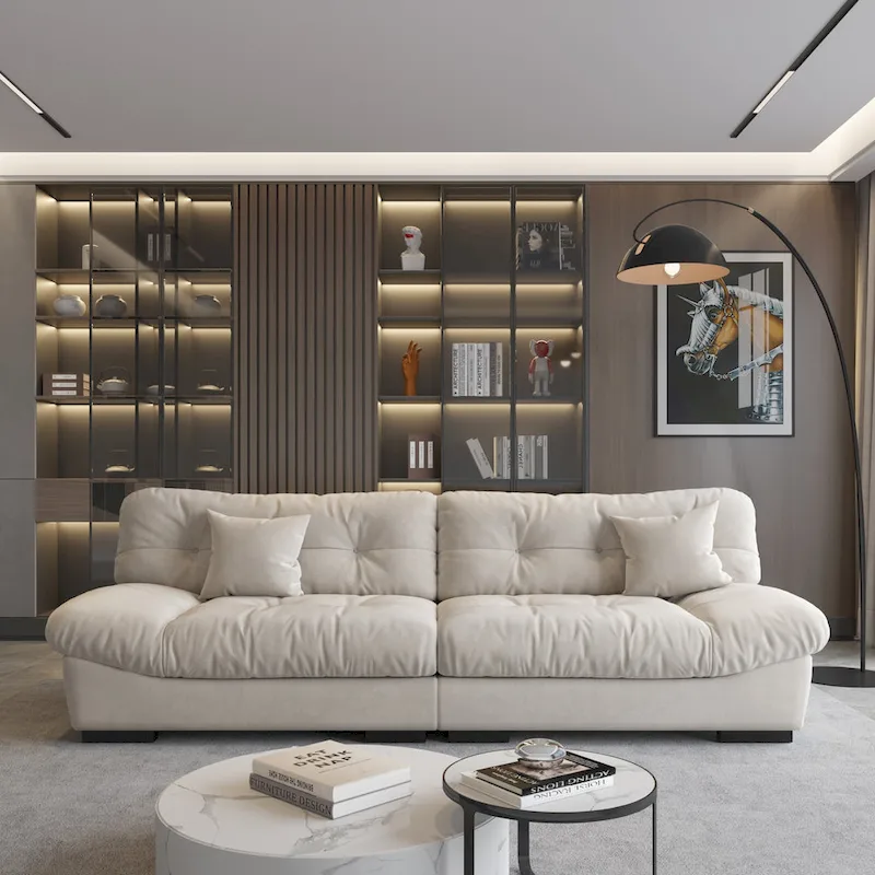 105  Minimalism Cloud Sofa Loveseat with Two Pillow