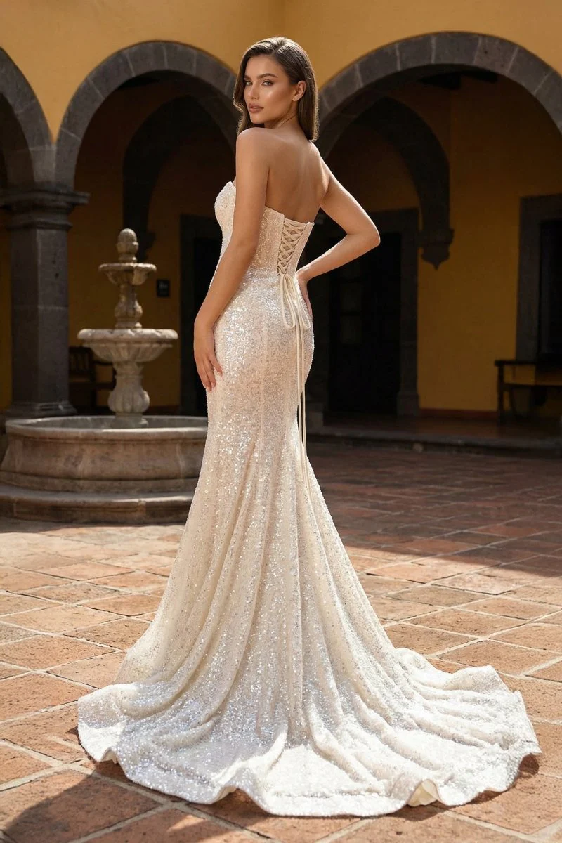 Mermaid Sweetheart Neck Sequins Prom Dress