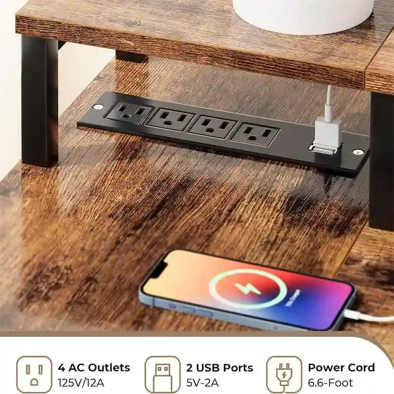 L Shaped Gaming Desk with LED Lights